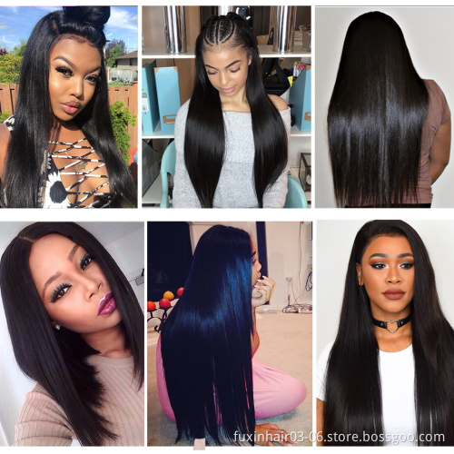 Fuxin Eurasian Hd Hair Vendors Wigs 12a 36 38 40 Inch Transparent Lace Front Wigs Preplucked Large Cap Woman Wigs Pre-plucked